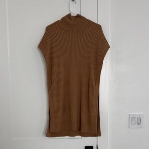 Banana Republic Brown Ribbed Knit Turtleneck Long Sweater Vest